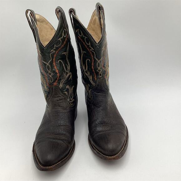 Vintage Western Cowboy Boots Brown Leather‎ Size 5.5 Unisex main image 5